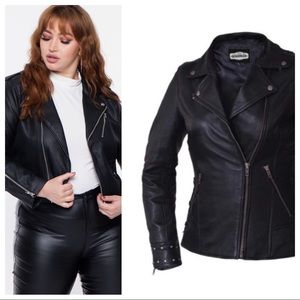 Lambskin Black Leather Motto Bomber Jacket 3XL
